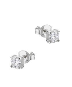 Crystal Square Silver Stud Earring STS-7116